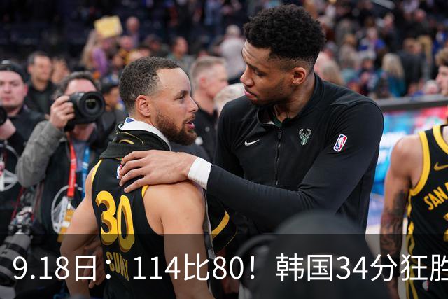 9.18日：114比80！韩国34分狂胜约旦晋级4强，中国男篮收到两个坏消息，李贤重这关怎么过